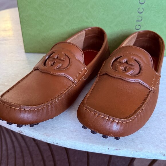 Gucci Brown Leather Men's Loafers Slip-Ons 9.5 US - Picture 2 of 13